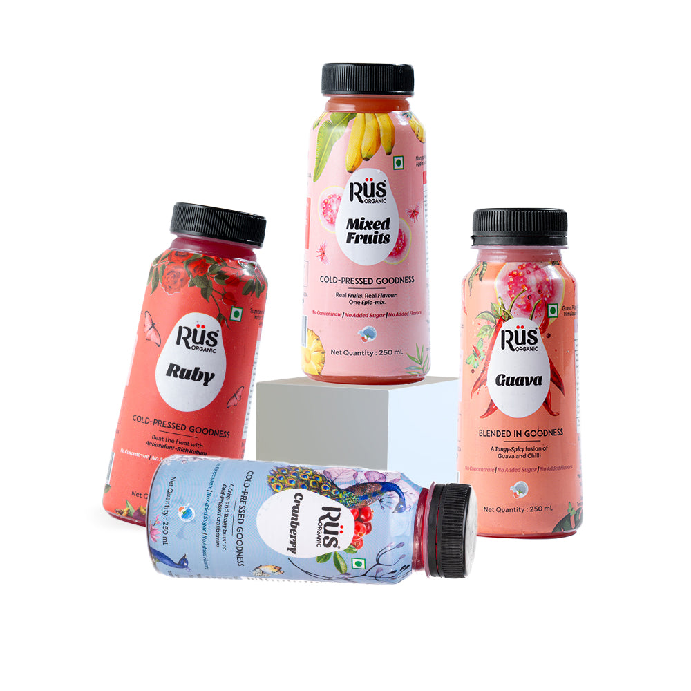 Rus Organic – Vibrant 4 Pack ( 250ml x 4 ) No Added Sugar | Artificial Flavours