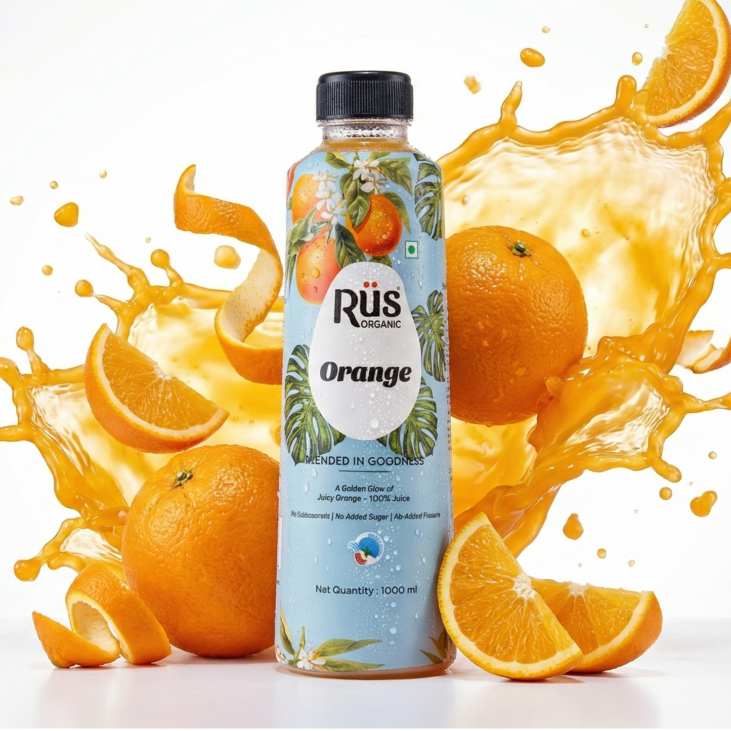 Rus Organic Orange Juice | Pack of 2 x 1L