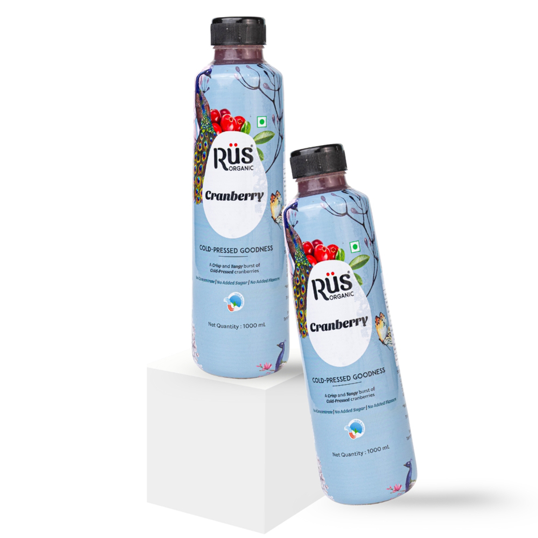 Organic Cranberry Juice | Pack of 2 x 1 L