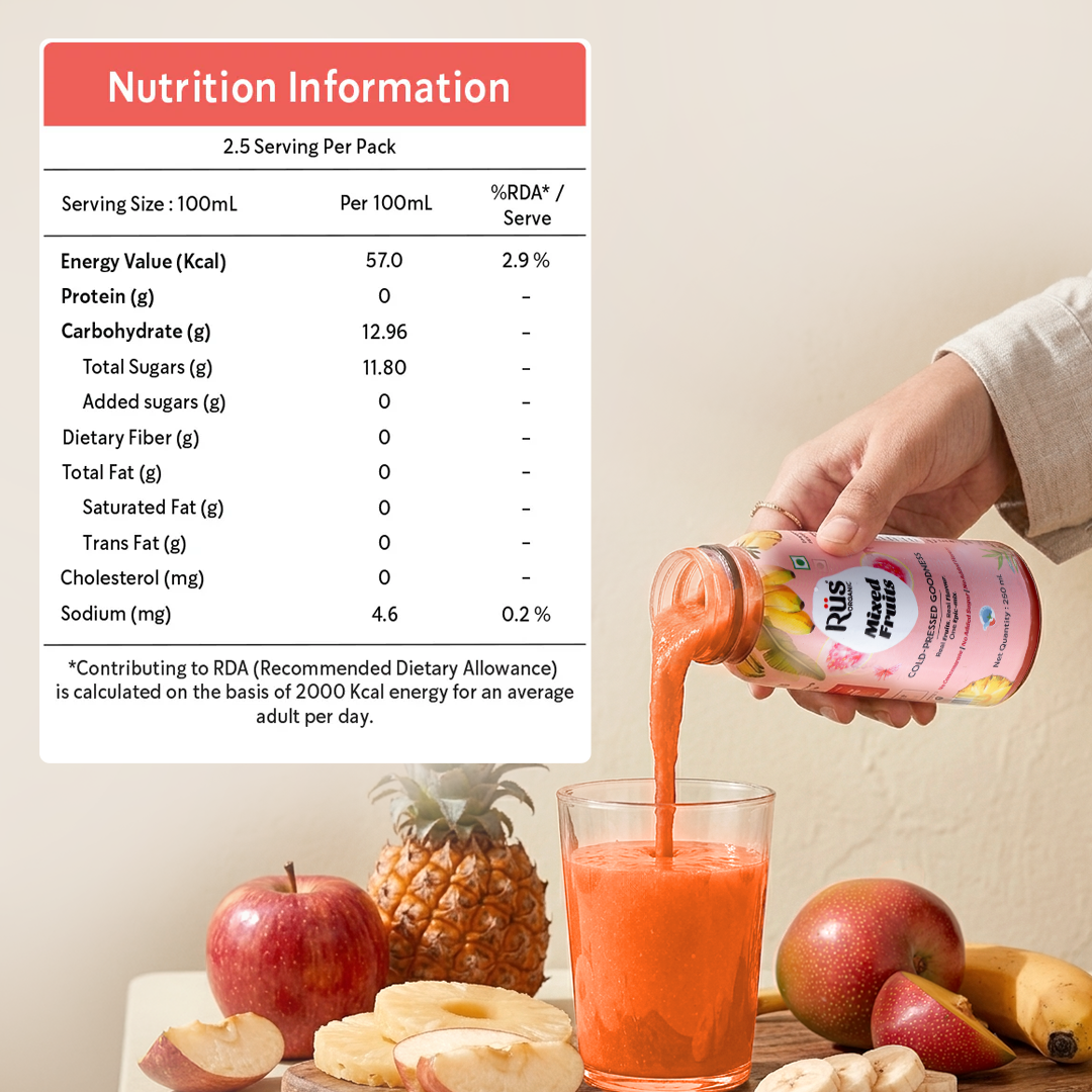Organic Mixed Fruit Juice | Pack of 4 - 250ml