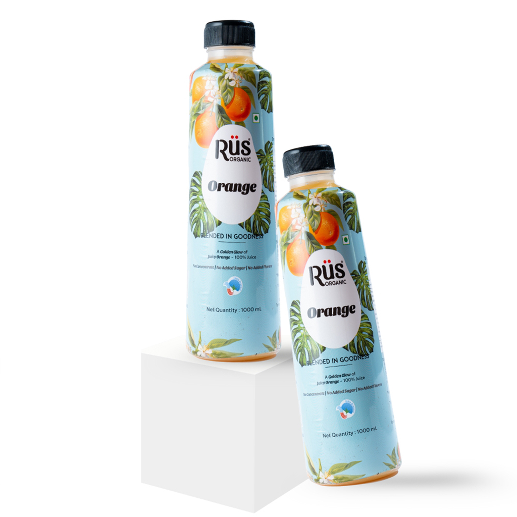 Rus Organic Orange Juice | Pack of 2 x 1L